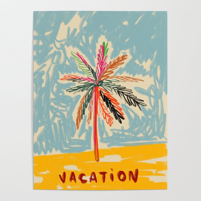 VACATION PALM TREE Poster