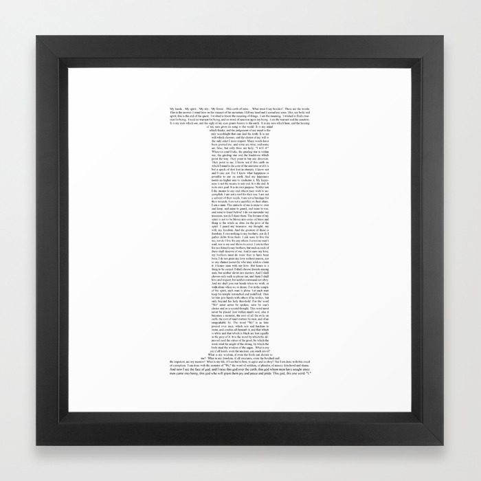 Quote From Ayn Rand S Anthem Framed Art Print By Paladinfreelance Society6