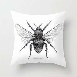 Bee Illustration Throw Pillow