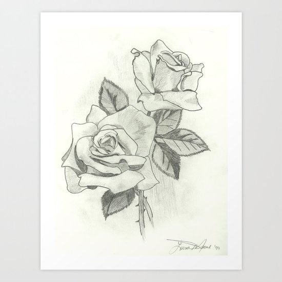 Two Roses Art Print