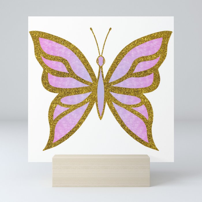 Glitter Butterfly Small Mini Art Print
