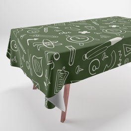 Back to School - Green-White Pattern Tablecloth