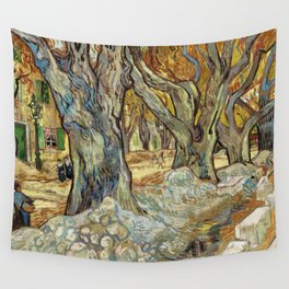 The Large Plane Trees (Road Menders at Saint-Rémy) (1889), Vincent Van Gogh Wall Tapestry