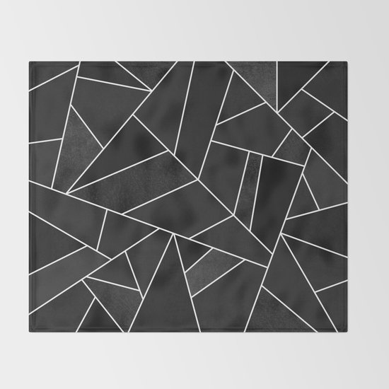 Black Stone Throw Blanket