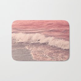 Pink ocean waves Bath Mat
