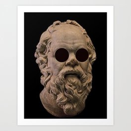 Classical Socrates With sunglasses Art Print