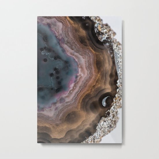 Multi colored agate slice Metal Print