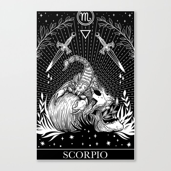 Zodiac sign tarot card Scorpio Canvas Print