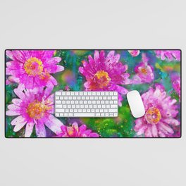 Pink Daisies Flower Party 2 by Jennifer Berdy Desk Mat