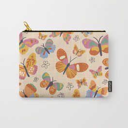 Butterflies Carry-All Pouch | Red, Flying, Butterflies, Drawing, Pattern, Butterfly, Colorful, Cream, Insects, Wings 