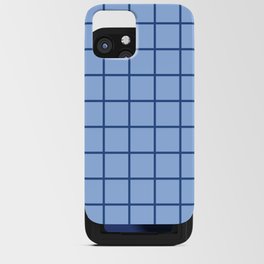 Combi Grid - navy on light blue iPhone Card Case