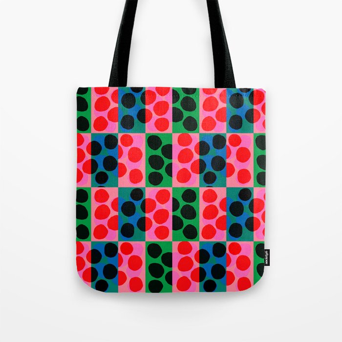 Abstract Modern Psychedelic Dots Hot Pink Tote Bag
