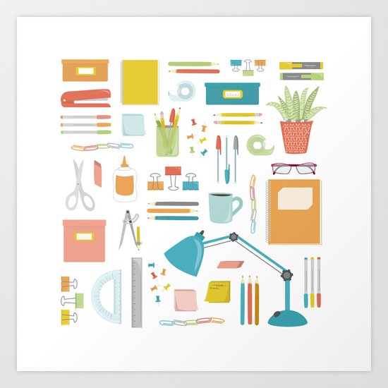 Portrait of a Desk Art Print