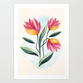 Abstract Summer Flowers Art Print