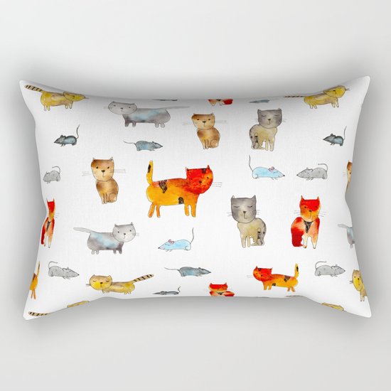 'Cat and mouse' pattern Rectangular Pillow