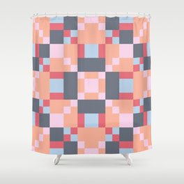 Native Patchwork Pixel Shower Curtain