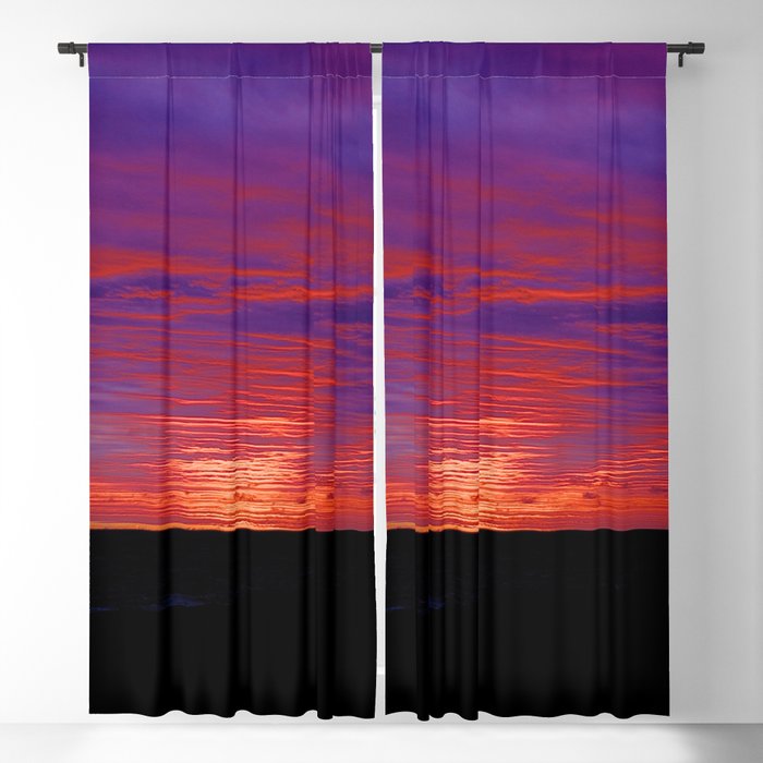 Amethyst pink sunrise burning bright on underbelly of clouds purple sky color photograph / photography for home and wall decor Blackout Curtain