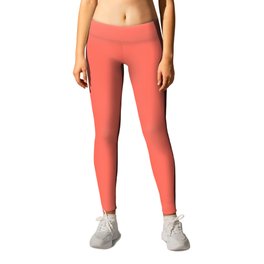 Bittersweet Orange Solid Color Popular Hues Patternless Shades of Orange Collection - Hex #FE6F5E Leggings | Orangesolid, Medium, Colortrends, Singlecolor, Shadesoforange, Allorange, Graphicdesign, Color, Orangeonly, Singlecolour 