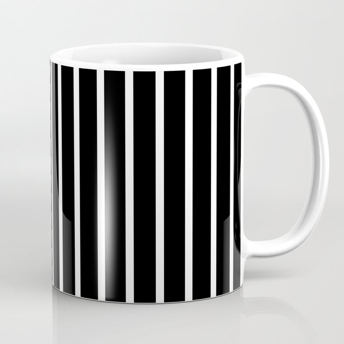 Black and White Vertical Stripes Pattern Coffee Mug