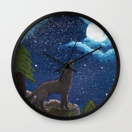 Wolf Moon Wall Clock