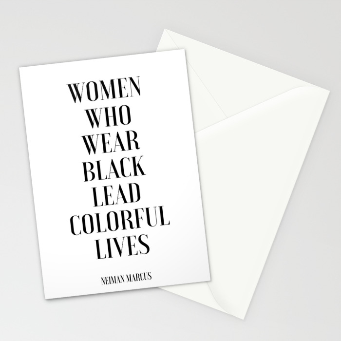 Fashion Poster I Wear Only Black Printable Quotes Women Gift Gift For Her Girls Room Decor Fashion Stationery Cards By Typohouseart Society6