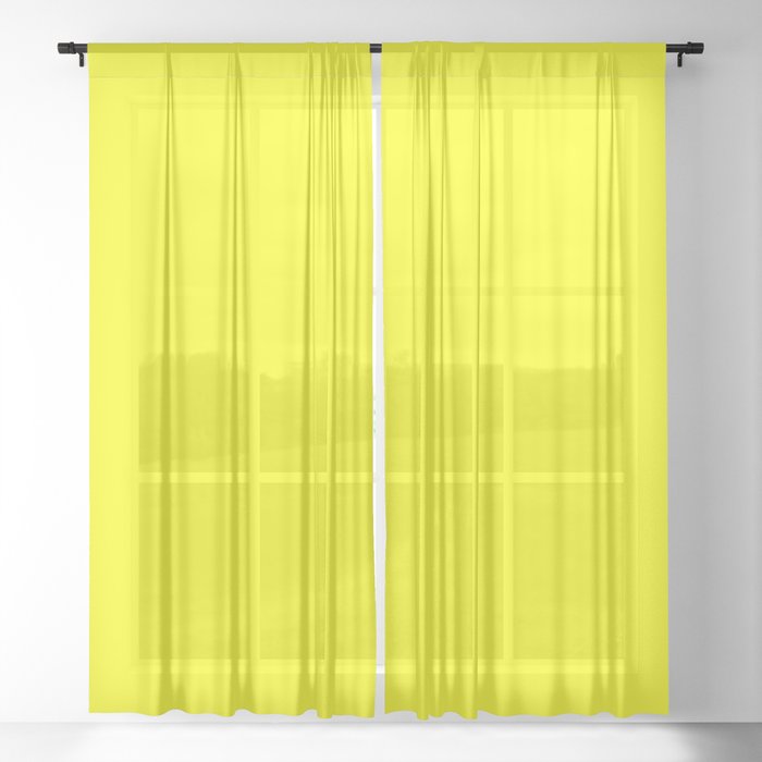Bright Fluorescent Yellow Neon Sheer, Bright Yellow Sheer Curtains