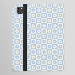 Flower Checker Baby Blue iPad Folio Case