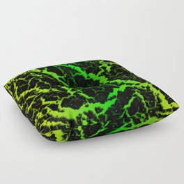 Cracked Space Lava - Lime/Green Floor Pillow