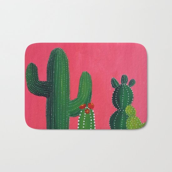 Pink cactus Bath Mat