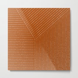 Lines (Rust) Metal Print | Lines, Pattern, Curated, Holiday, Red, Minimalist, Boho, Lineart, Midcenturymodern, Minimal 