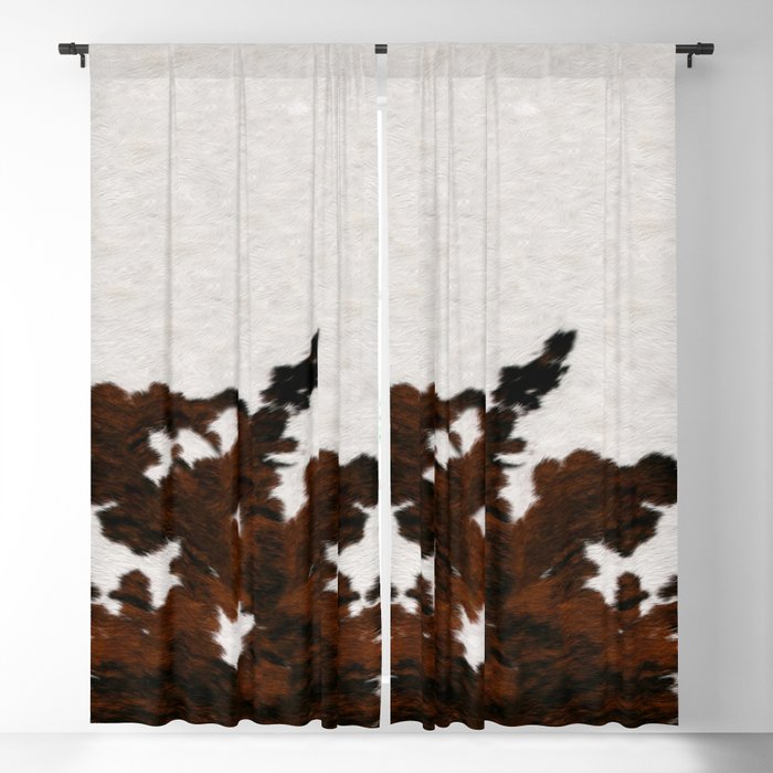 Simple Scandinavian Primitive Cowhide Print (screen print, photograph) Blackout Curtain