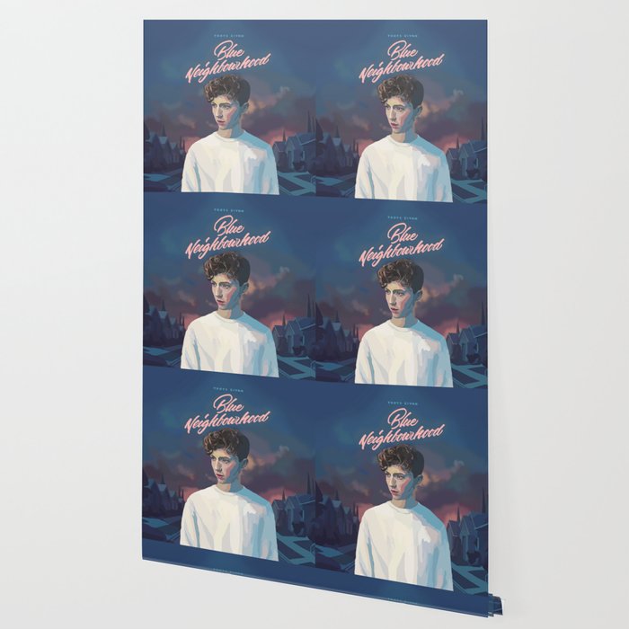 Blue Neighbourhood Wallpaper By Apparentlyvintage Society6