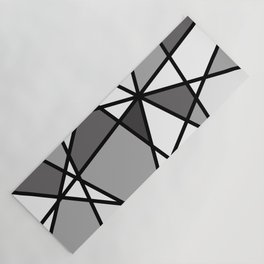 Triangels Geometric Lines dark grey  - grey - white Yoga Mat