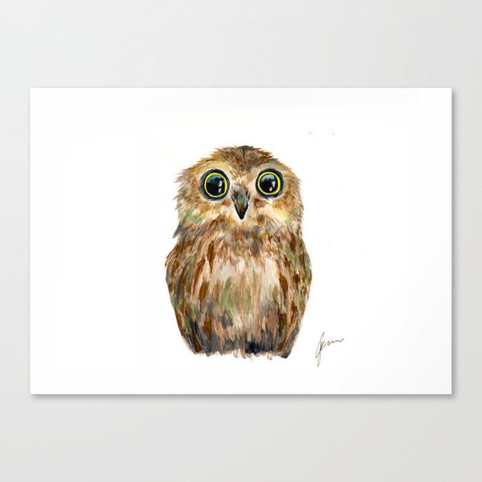 Watercolor Painting Owl Canvas Print By Demikuo Society6
