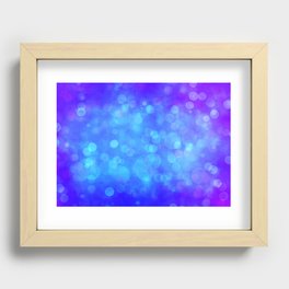 Blue background with bokeh lens Recessed Framed Print