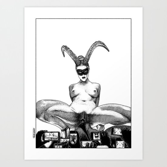 asc 626 - L'unicorne mâle (The performers II) Art Print