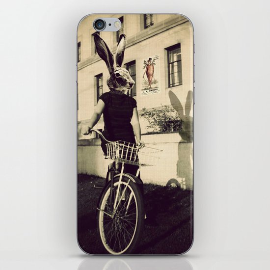 Bunny on Bicycle iPhone & iPod Skin