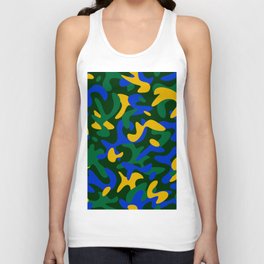 Minimal Camo Pattern Abstract Wavy Squiggles Shapes Aesthetic Unisex Tank Top