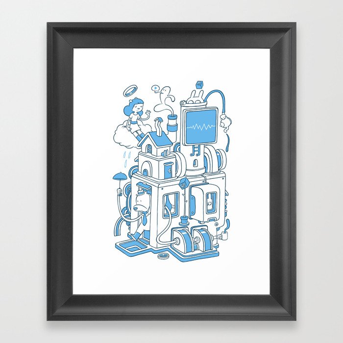 Blue house Framed Art Print