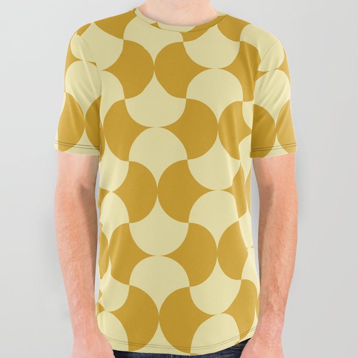 Deco 2 pattern yellow All Over Graphic Tee