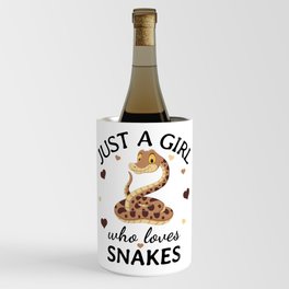 Just a Girl Who Loves snakes Gift - reptile lover present Wine Chiller