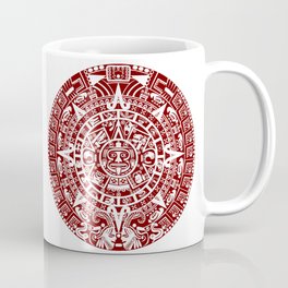 Mayan Calendar // Burgundy Coffee Mug | Maya, Symbolism, Nativeamerican, Graphicdesign, Mayan, Civilization, Mayancalendar, Duvet, Newage, Mesoamerica 