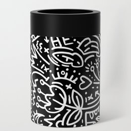Graffiti black and white sketch doodle drawing pop modern art Can Cooler