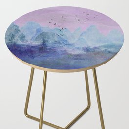 Pink Sunset Mountainscape  Side Table