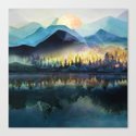 Mountain Lake Under Sunrise Canvas Print
