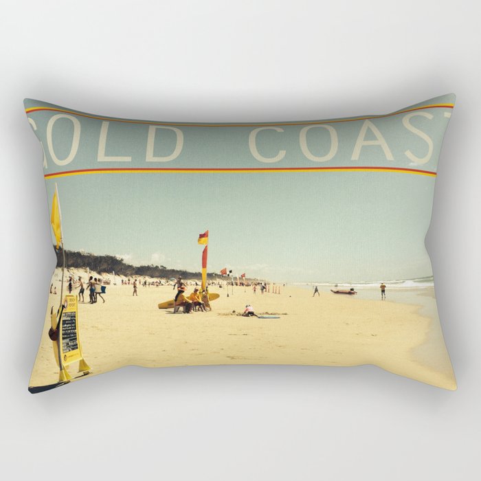 Gold Coast Main Beach retro  Rectangular Pillow