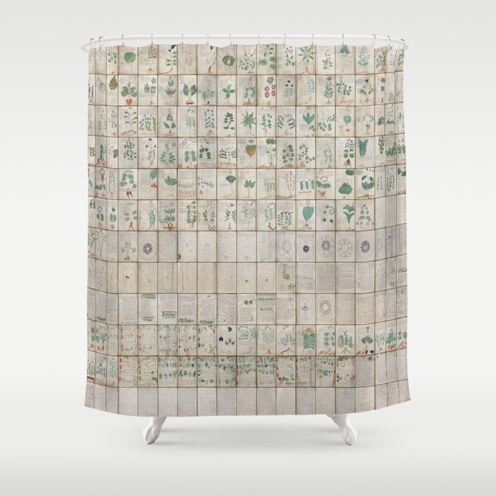 The Complete Voynich Manuscript - Natural Shower Curtain