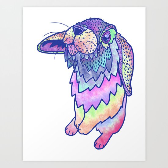 HAPPY EASTER RABBIT Art Print