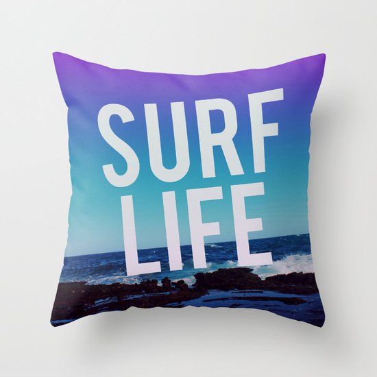 Surf Life Throw Pillow