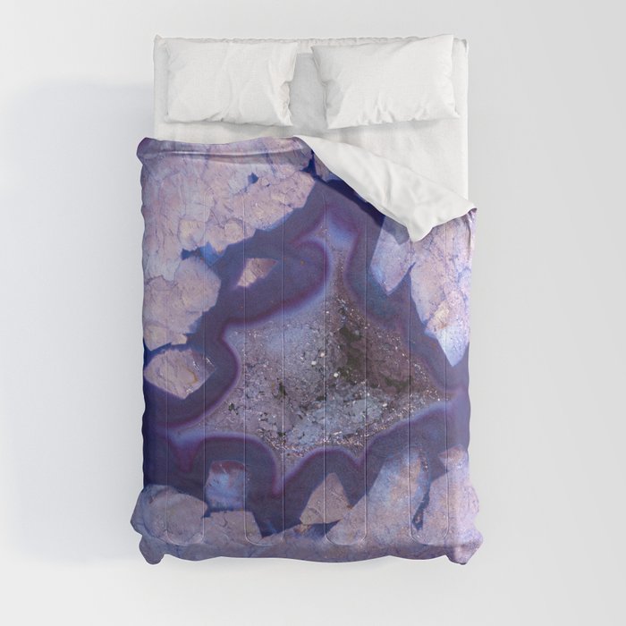 Blue geode crystals Comforter